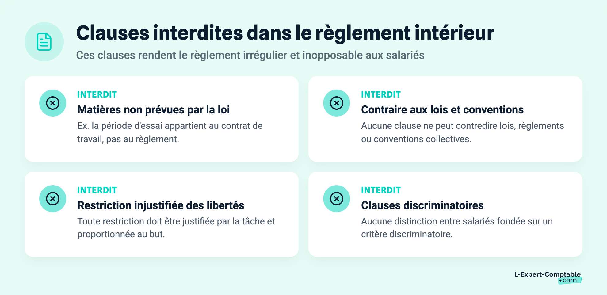 Clauses interdites dans le règlement intérieur